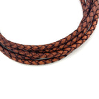 5mm Braided Leather Cord for Jewelry Making, Bracelets, Necklaces & Bolo Ties – Top Grain Leather, Flexible, Durable & Soft