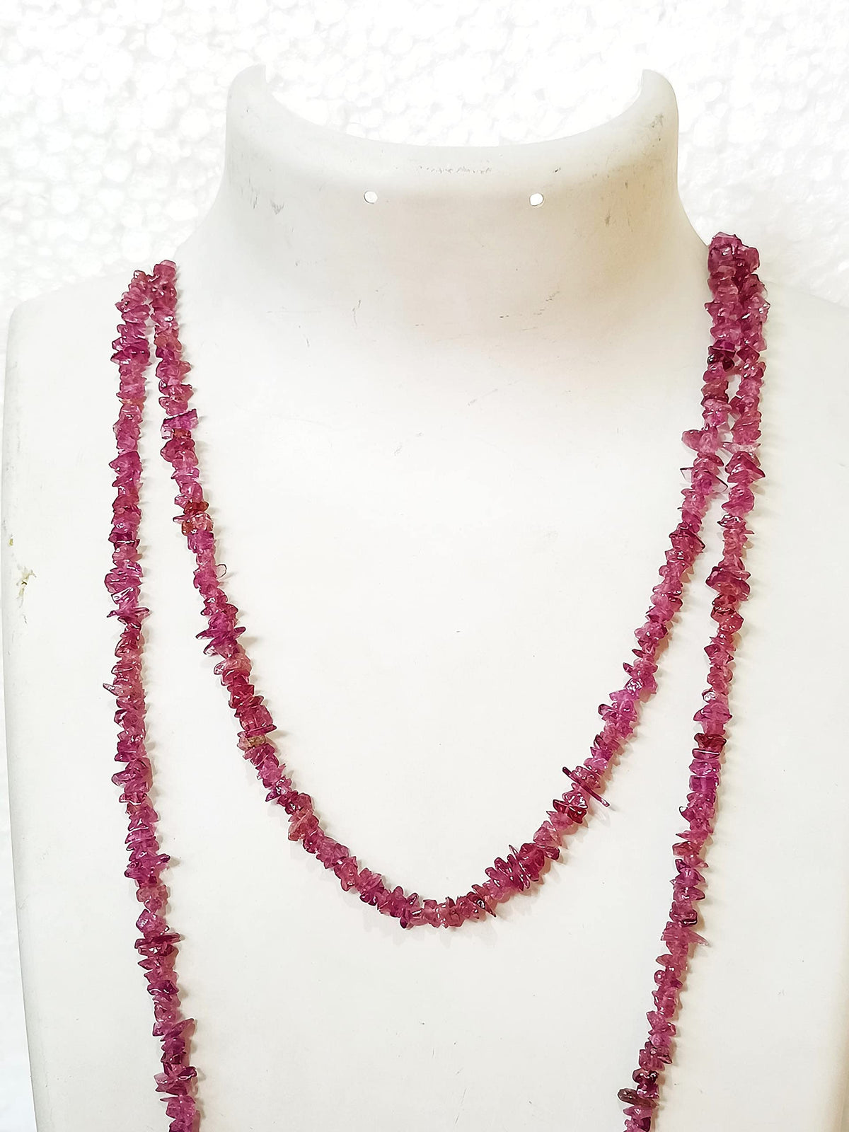 34" Natural Pink Tourmaline Chip Beads Strand 100 Ct -Pack of 10, Gravel Uncut/ Freeform Shape, Nuggets for Beading- Jewelry Making, Art & Craft, Wholesale Beads Lot