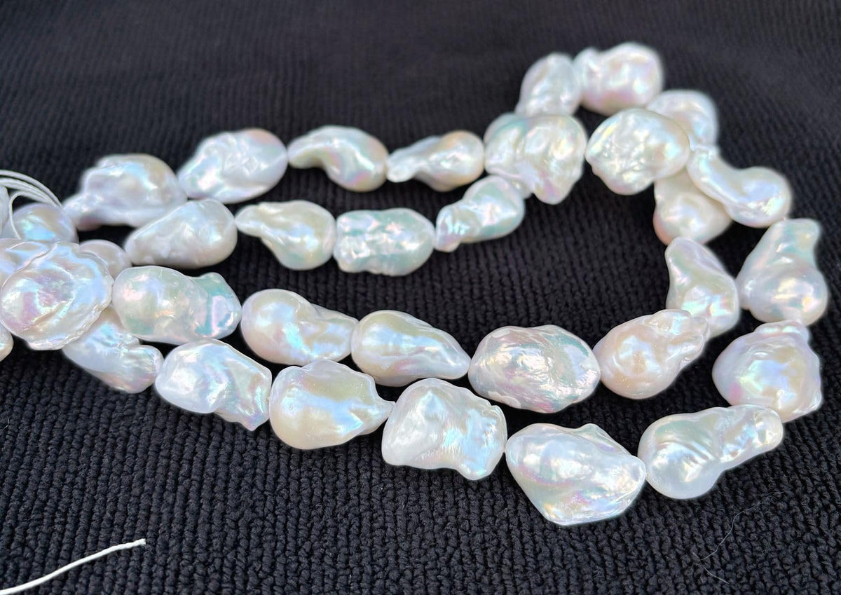 Adabele 15 Inch Real AAA High Luster Natural Baroque Pearl Beads 14mm-25mm