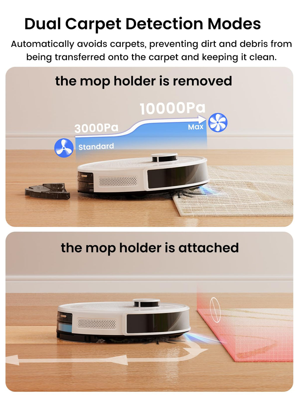 Lefant Robot Vacuum and Mop,10000Pa, 240Min, Self-Emptying，M2S Pro