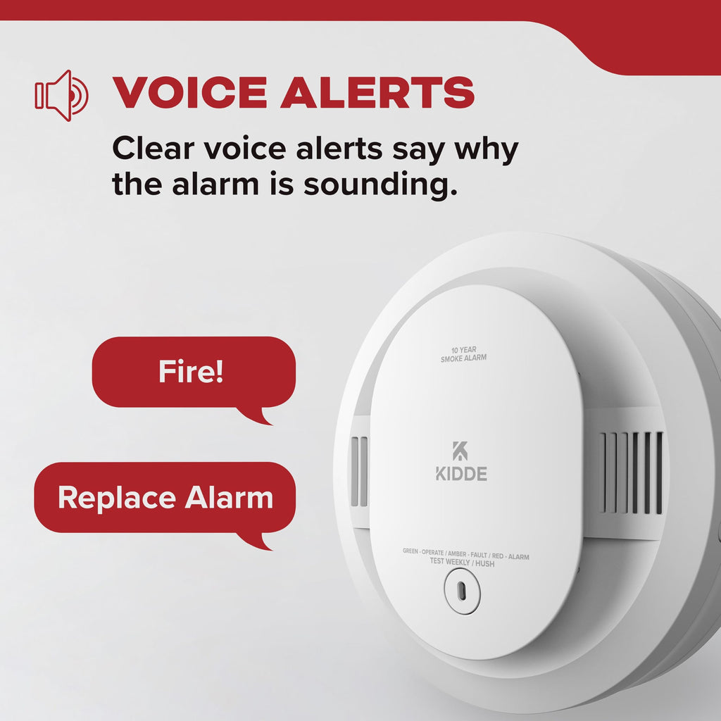 Kidde Smoke Detector, 10-Year Battery-Powered, 20SD10-V, 3 Pack