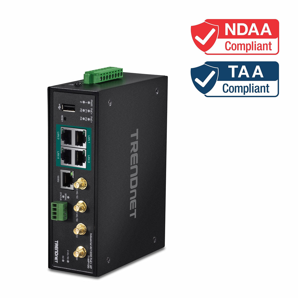 TRENDnet Industrial AC1200 Wireless Gigabit PoE+ Router, TI-WP100