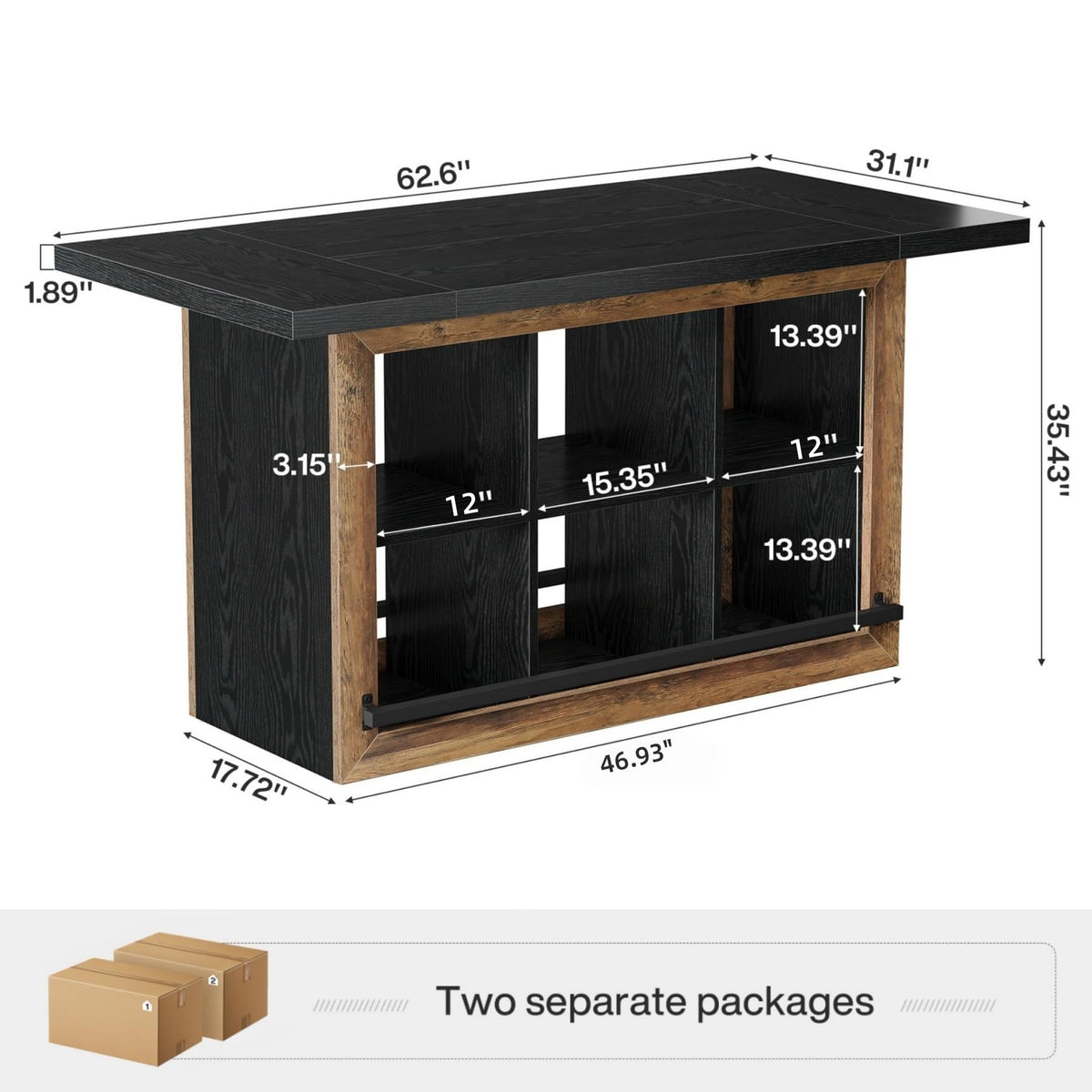 Tribesigns Artwork Craft Table with Storage, Counter Height Sewing Table