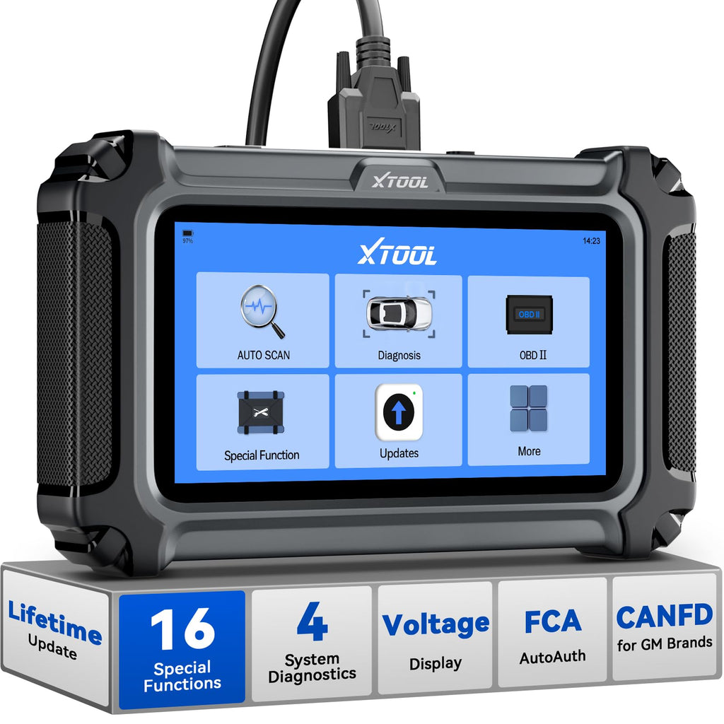 XTOOL D5S OBD2 Scanner, 16 Resets, Engine ABS SRS Transmission Scan Tool