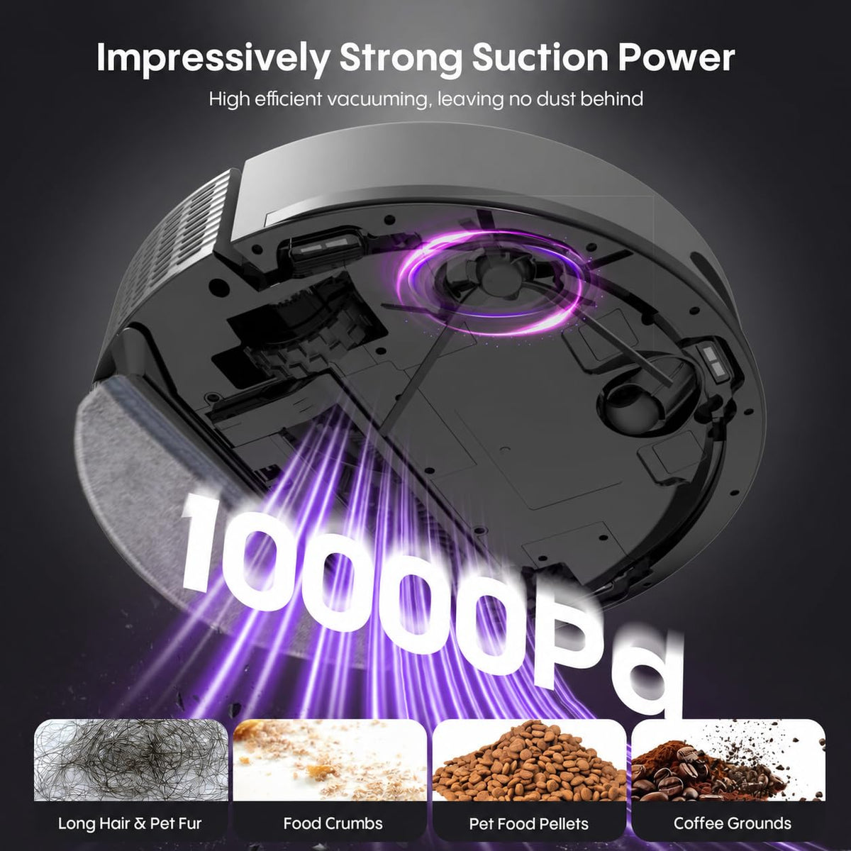 Robot Vacuum and Mop with Self-Emptying Station, 90 Days Hands-Free Robotic Vacuum Cleaner, 10000Pa Super Suction, LiDAR Navigation, Smart Mapping, WiFi/App/Voice Control for Home Pet Hair Hard Floors