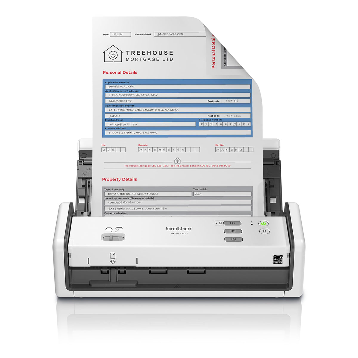 Brother ADS-1300 Compact Desktop Scanner | Scan Speeds of Up to 30ppm | Single Pass Double-Sided Scanning (Renewed Premium)