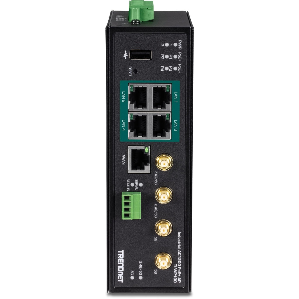 TRENDnet Industrial AC1200 Wireless Gigabit PoE+ Router, TI-WP100