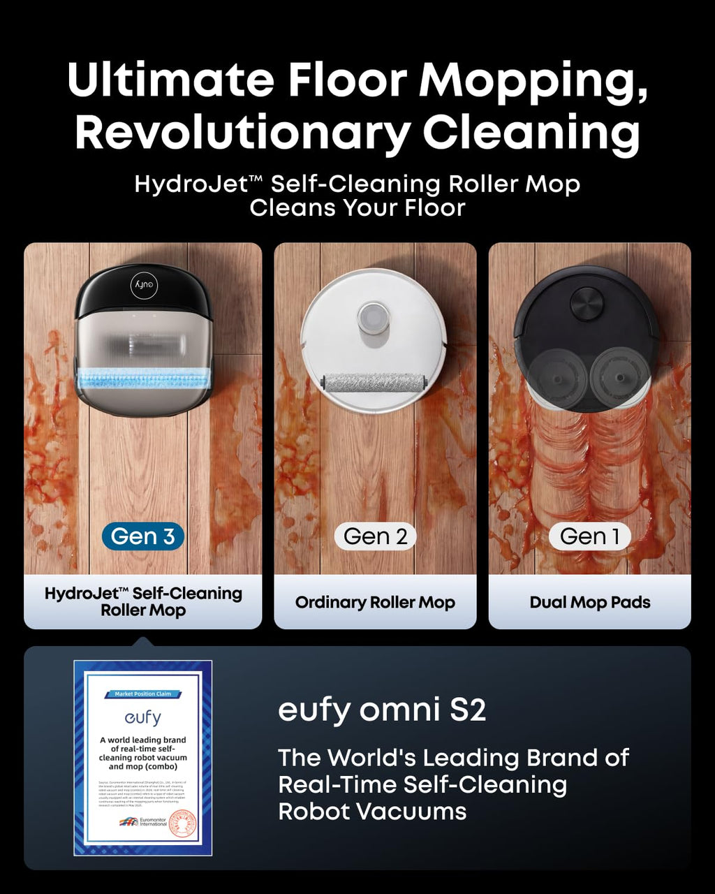 eufy Omni S2 Robot Vacuum and Mop Combo, 30,000 Pa, 99.99% Germ Removal