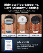 eufy Omni S2 Robot Vacuum and Mop Combo, 30,000 Pa, 99.99% Germ Removal