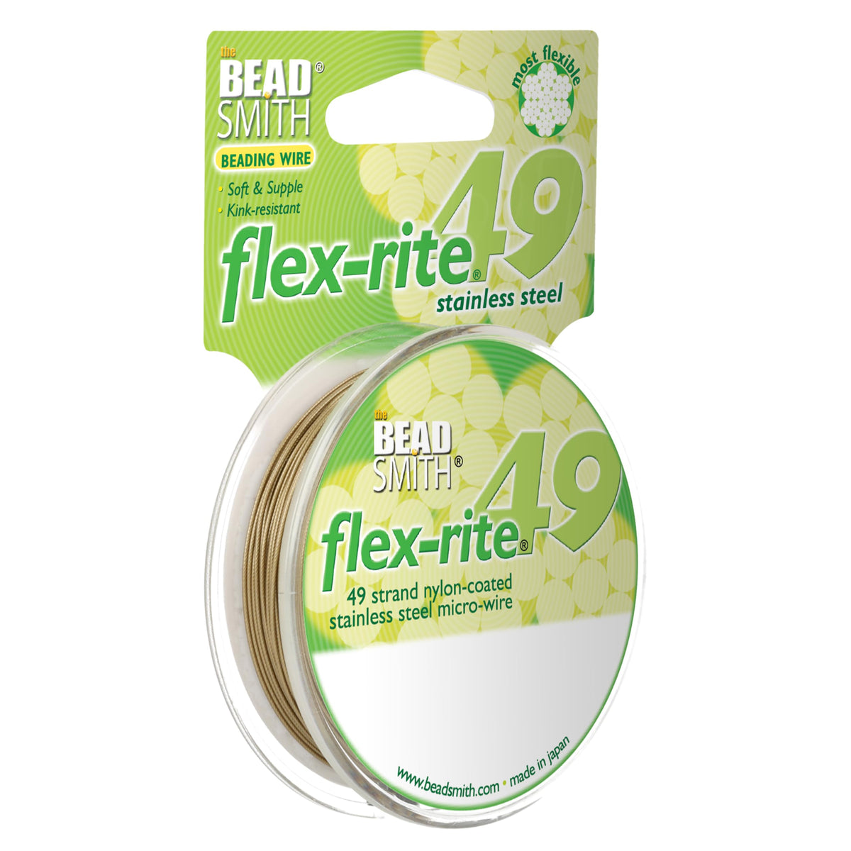 The Beadsmith Flex-Rite Beading Wire, Nylon-Coated Stainless-Steel Wire