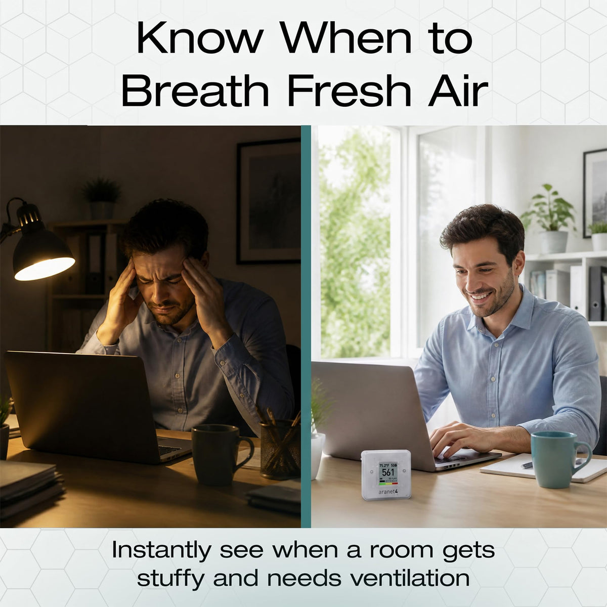 Aranet4 Indoor Air Quality Monitor, Wireless CO2 Detector for Home, Office