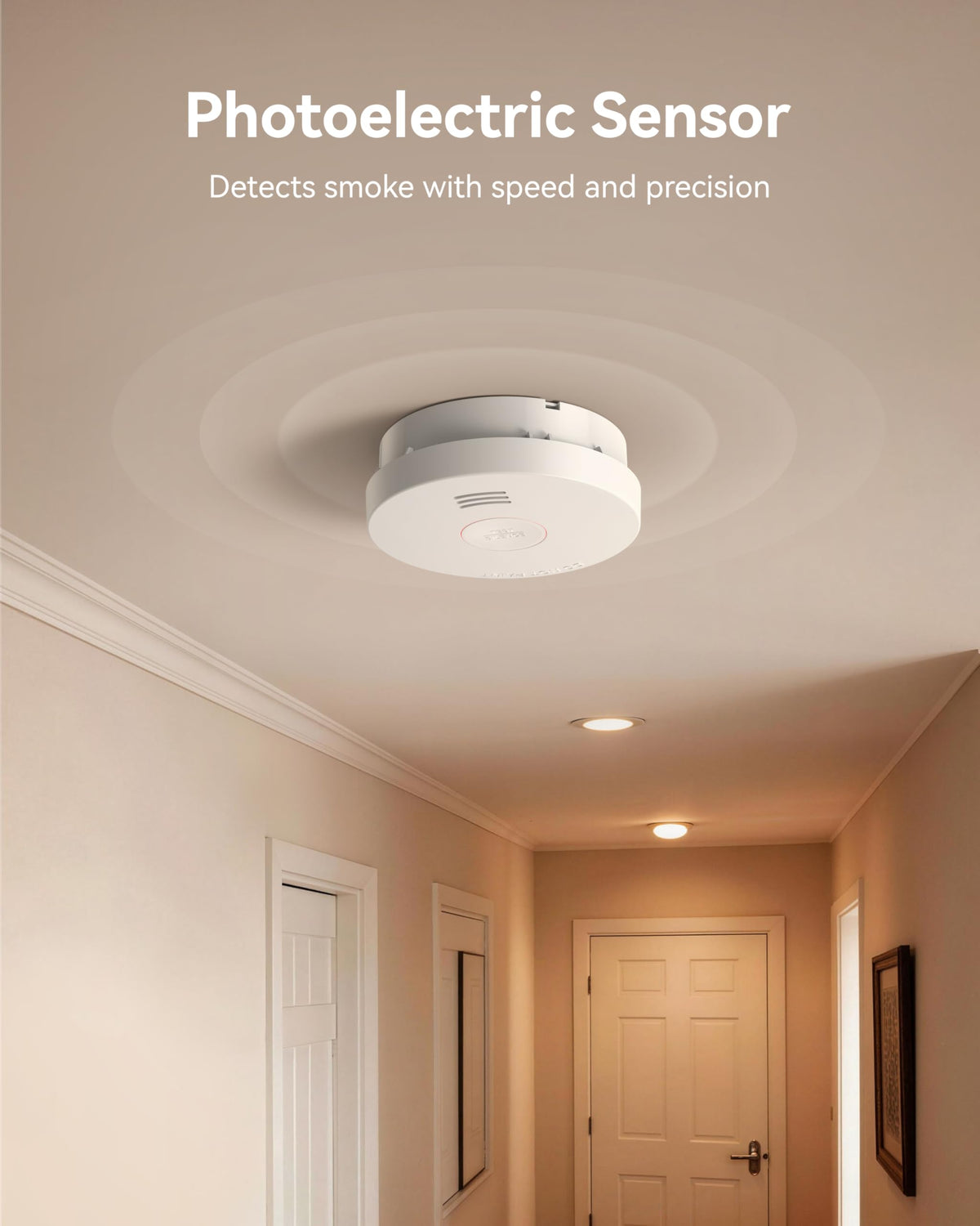 SITERWELL Smoke Detector Fire Alarms, 10 Year Battery Smoke Alarm Fire Detectors with Photoelectric Sensor & Low Battery, UL217 10th Listed, GS525A, 10 Packs