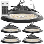 Lightdot Smart 250W High Bay LED Shop Lights 37,500LM High Bay Lights with Controller (Supports ON/OFF Mode & Motion Sensor Mode) ETL-Listed US Plug for Workshop, Garage, Warehouse-6Yrs Warranty-4Pack