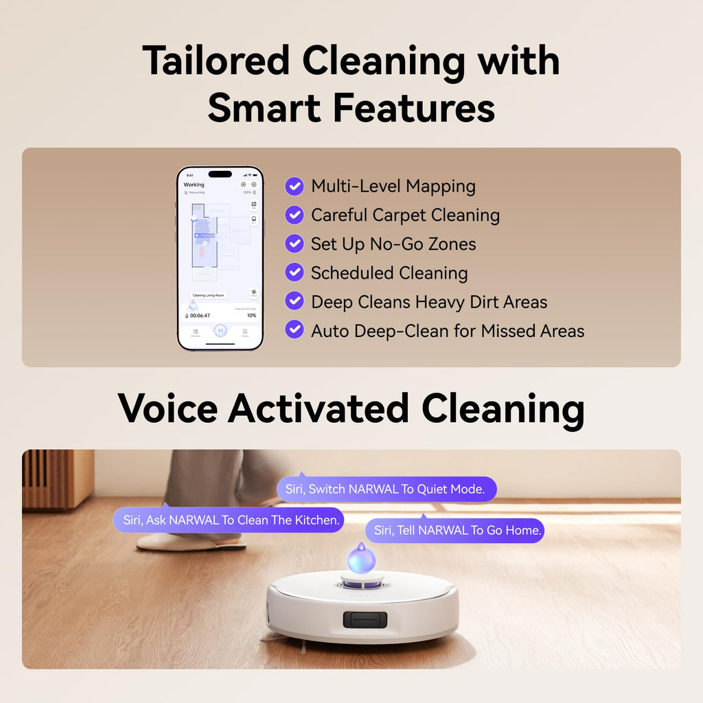 Narwal Freo X10 Pro Robot Vacuum and Mop Combo, 11000Pa, White
