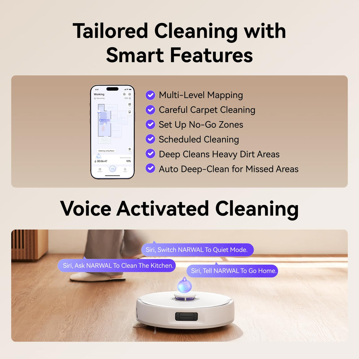 Narwal Freo X10 Pro Robot Vacuum and Mop Combo, 11000Pa, White