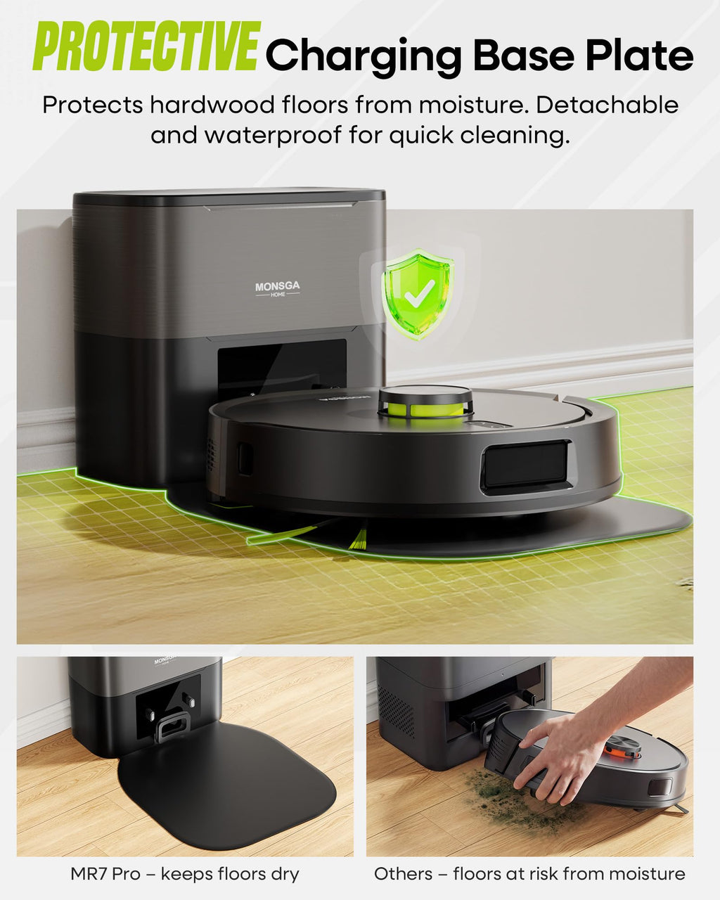 MONSGA Robot Vacuum and Mop, 90 Days Self-Emptying with 10000Pa Suction