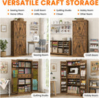72" Tall Sewing Craft Storage Cabinet with Adjustable Shelves