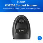 Zebra DS2208 Handheld Barcode Scanner with Stand | 1D/2D, QR Code