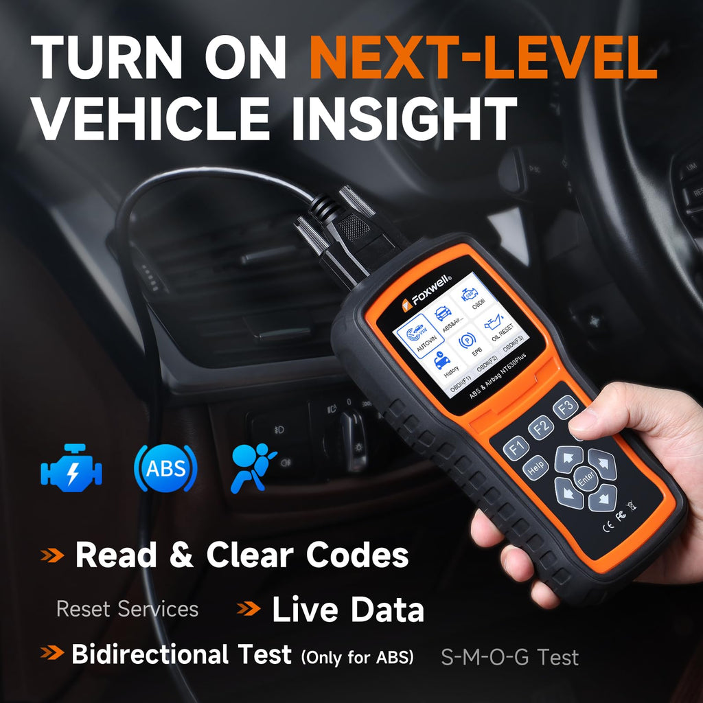 FOXWELL NT630 Plus OBD2 Scanner with ABS and SRS, Auto Bleed Code Reader