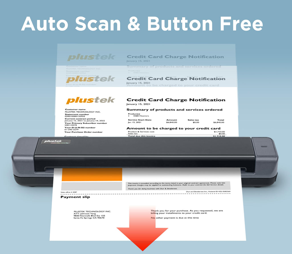 Plustek Mobile Scanner S410 Plus - Compact Portable Document Sheet-Fed
