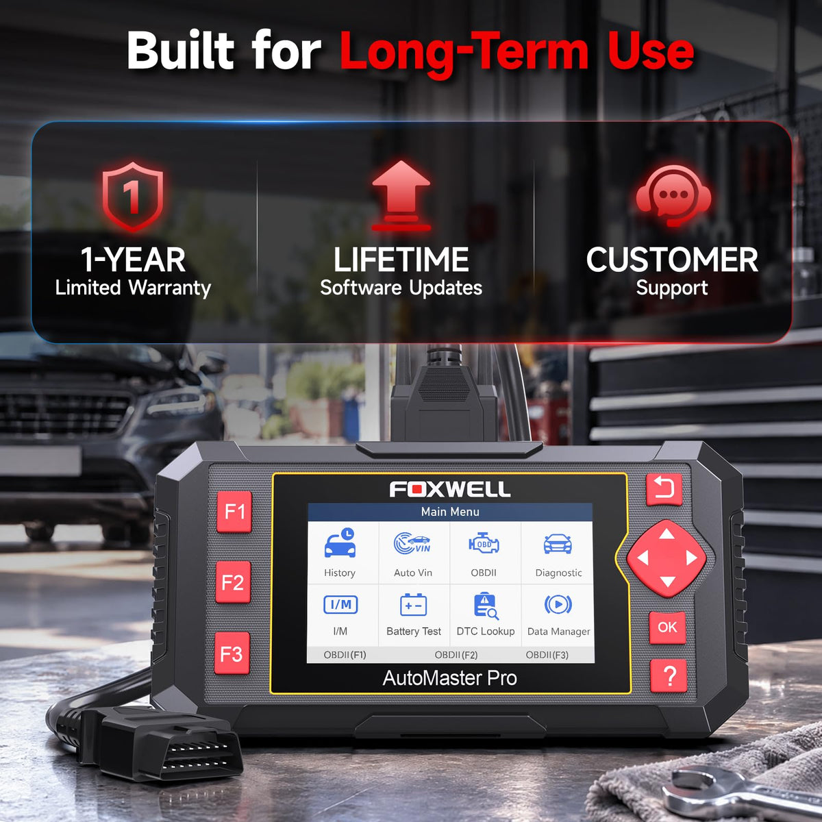 FOXWELL OBD2 Scanner Diagnostic Tool NT604, ABS/SRS/Transmission/Check Engine Code Reader for Cars and Trucks, 2026 diagnostic scanner for all vehicles, EN/ES Ver., Lifetime Update, Live Data, AutoVIN