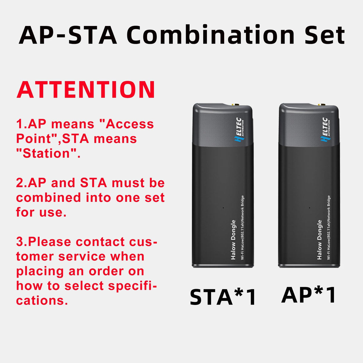 Wi-Fi HaLow Dongle 802.11ah AP+STA Pair Point to Point Wireless Bridge