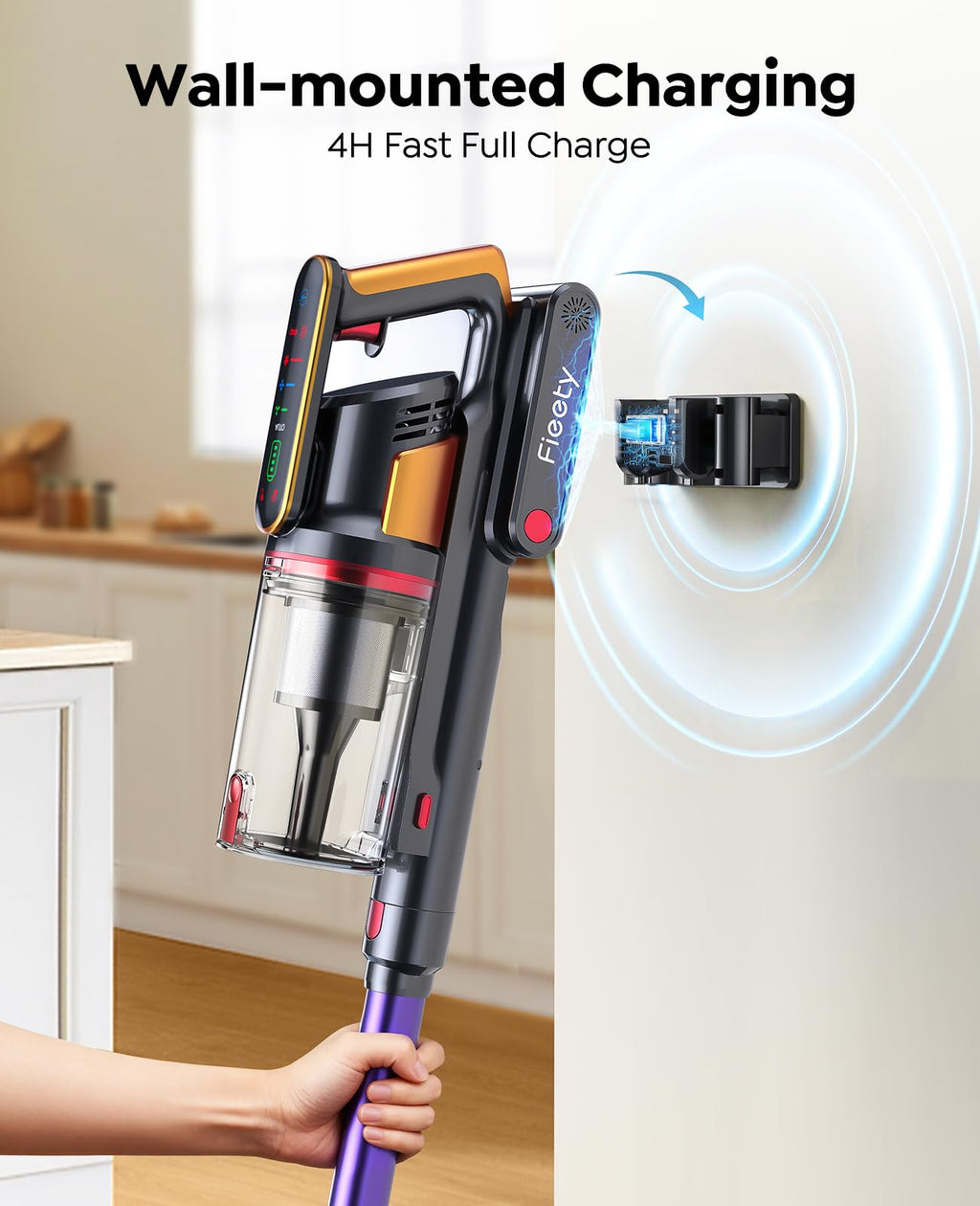 Cordless Vacuum Cleaner 55KPa 650W 70Mins Stick Vacuum Cleaners for Home