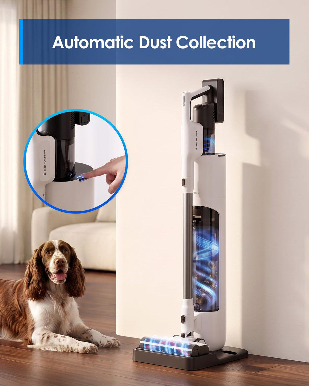 Tineco Pure ONE Station 5 Cordless Smart Vacuum with 2.5L Auto Dust Base, Full-Path Self-Cleaning, 175AW Suction, ZeroTangle Tech, Stick Vacuum Cleaner for Pet Hair, Carpet & Hard Floor