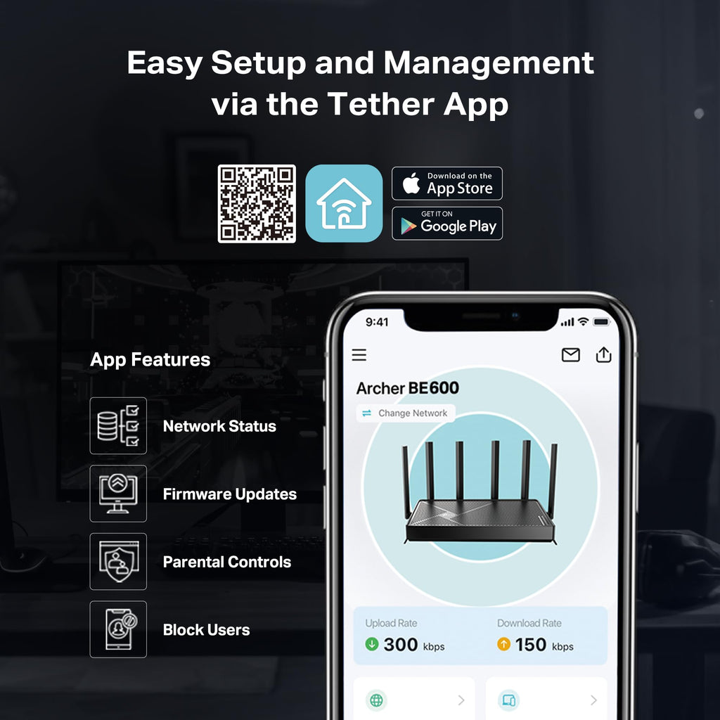 TP-Link Tri-Band BE9700 WiFi 7 Router (Archer BE600)
