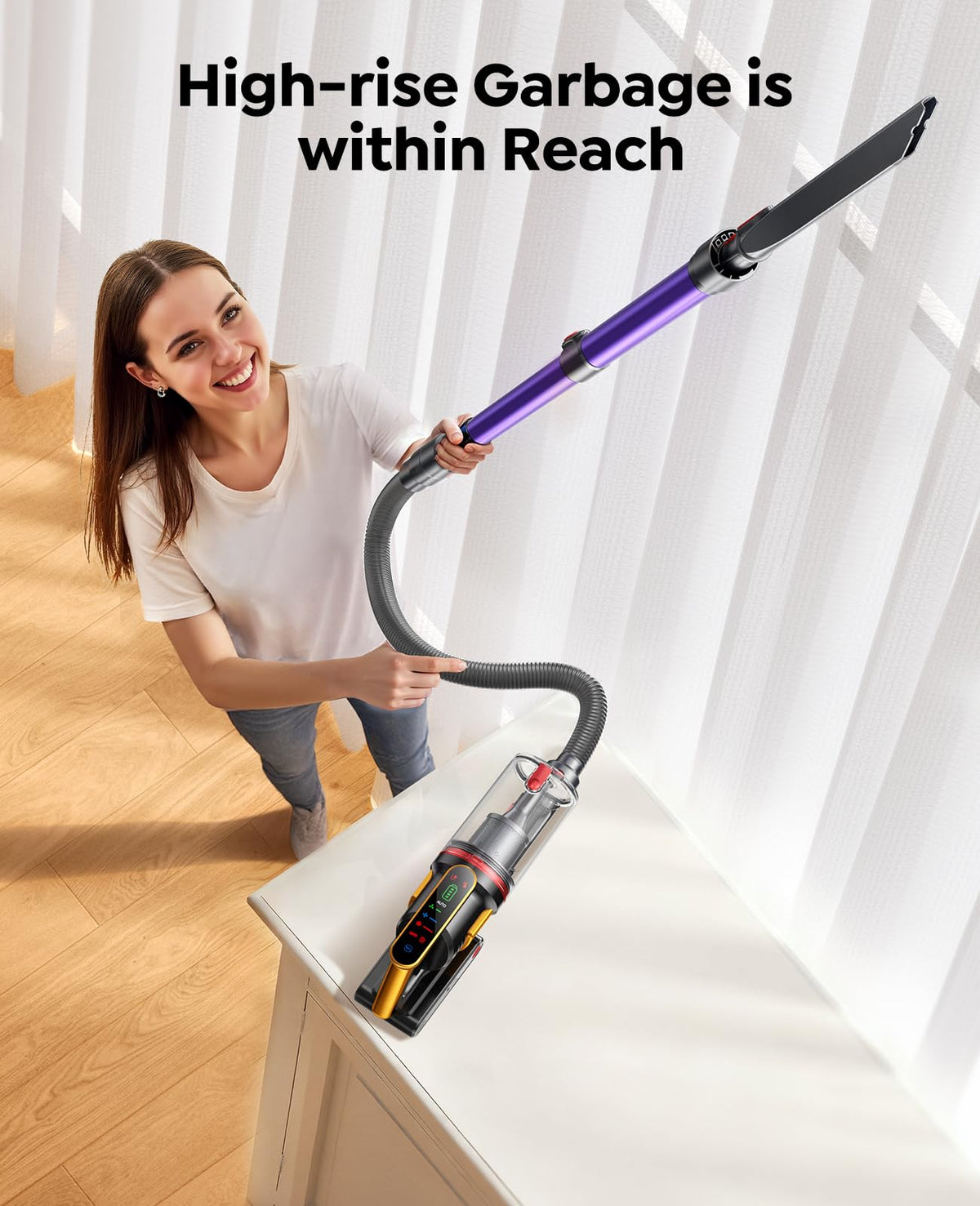 Cordless Vacuum Cleaner 55KPa 650W 70Mins Stick Vacuum Cleaners for Home