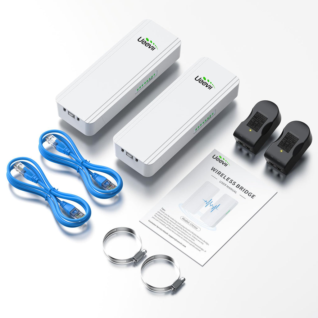 UeeVii 2.4G & 5G Dual Band Wireless Bridge with Dual 1000Mbps Port CPE5824