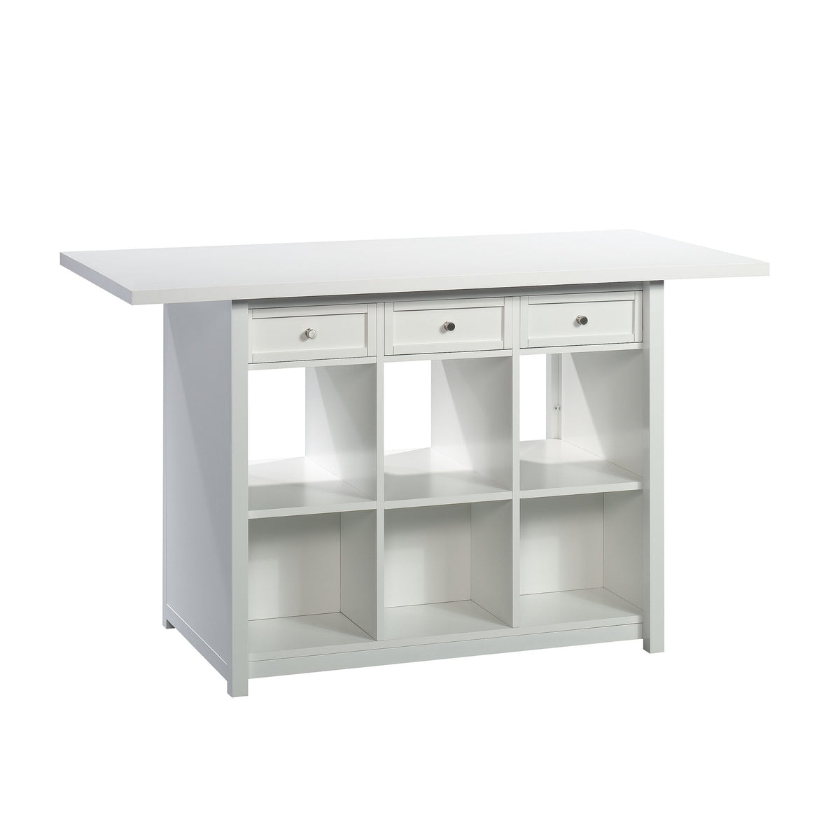 Sauder Craft Pro Series Durable Craft Work Table with Storage/Pantry cabinets, Mystic Oak Finish