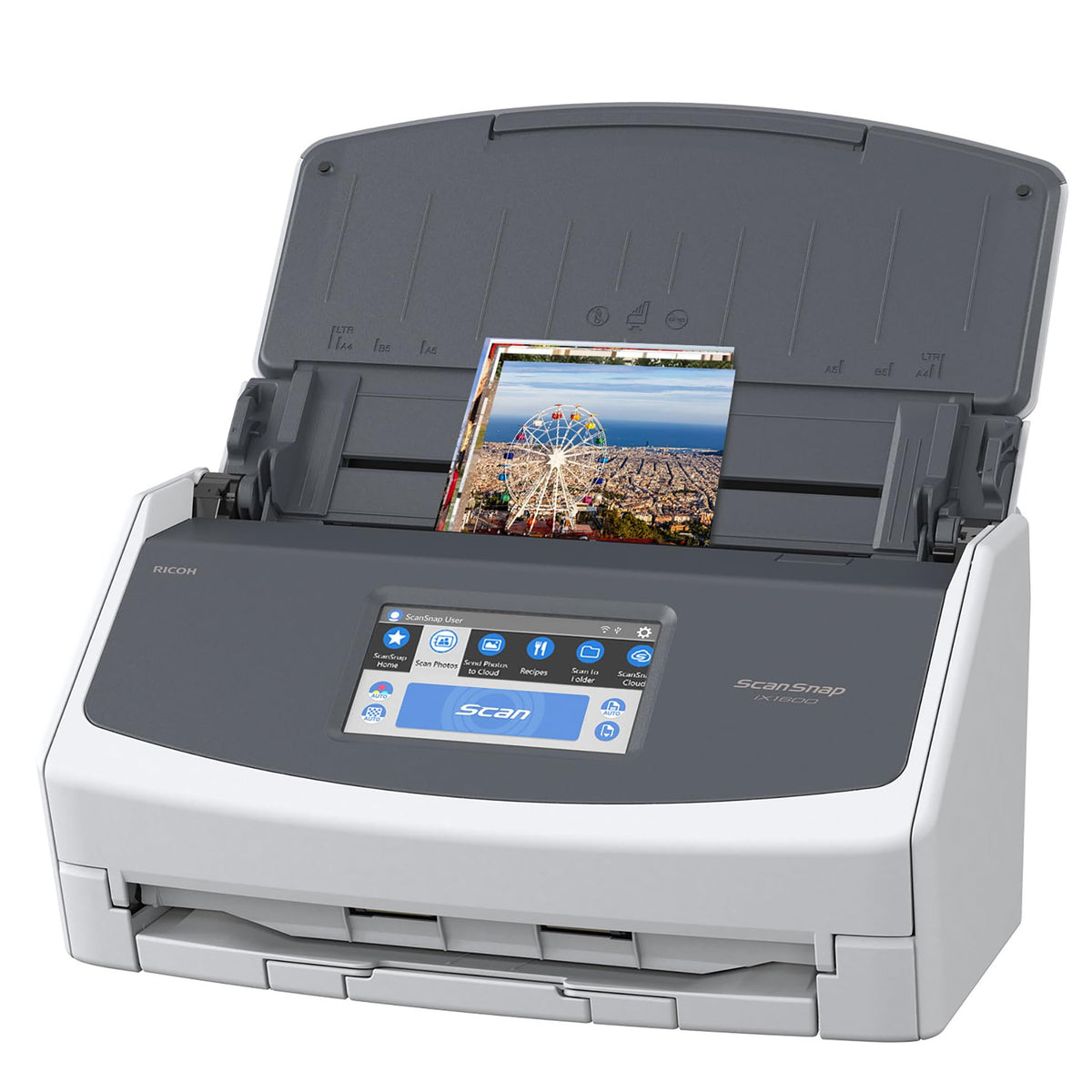 ScanSnap iX2500 Wireless or USB High-Speed Document Scanner, Black
