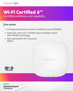 HPE Networking Instant On Access Point AP22 2x2 WiFi 6 Indoor Wireless Access Point | Long Range, Secure, Smart Mesh Support | Power Source Not Included | US Model (R4W01A),Dual-Band