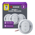 Kidde Smoke & CO Detector, Hardwired & 10-Year Battery, 30CUA10-V, 3 Pack