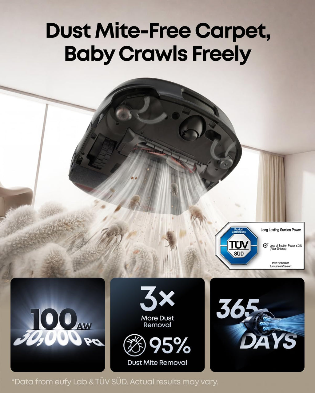 eufy Omni S2 Robot Vacuum and Mop Combo, 30,000 Pa, 99.99% Germ Removal