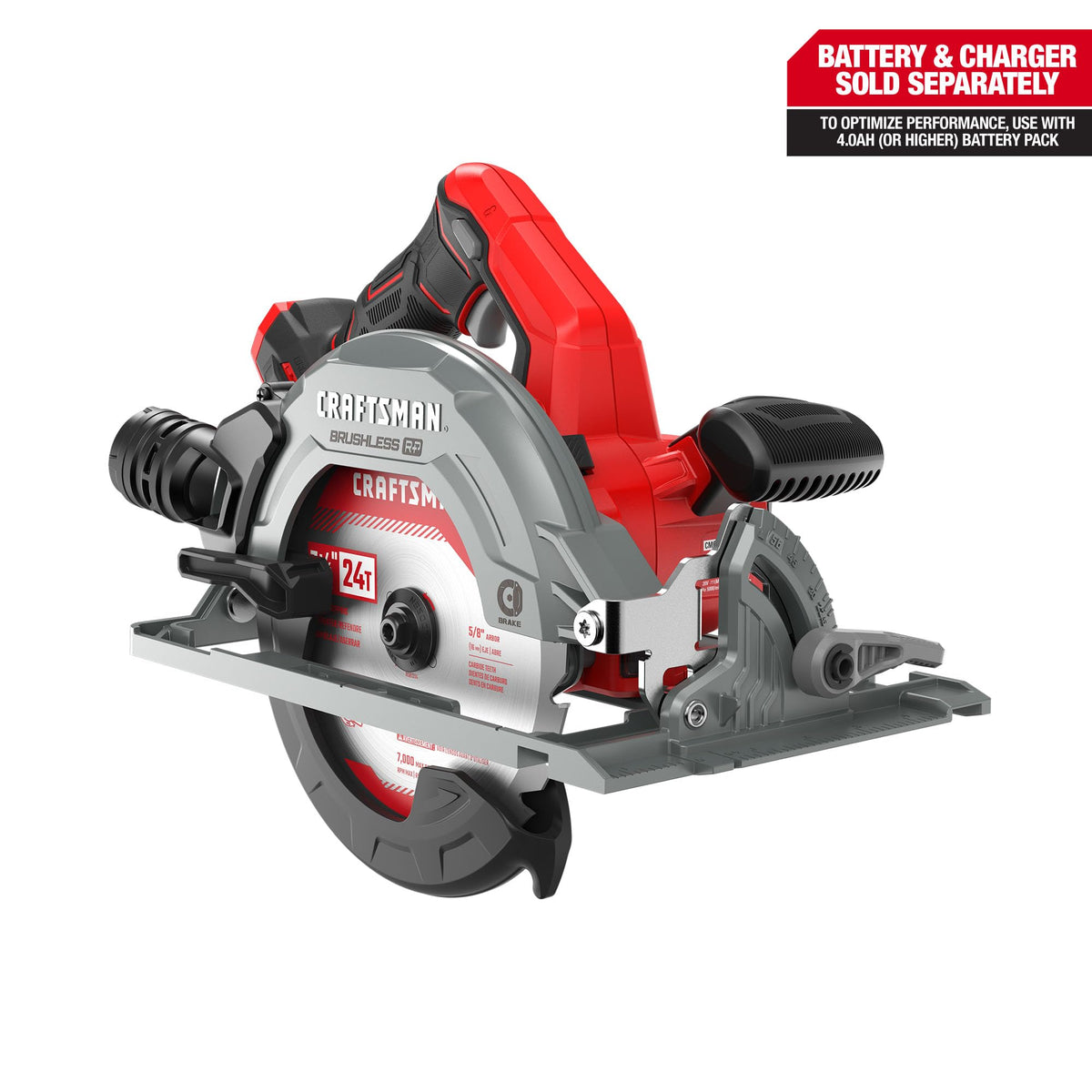 CRAFTSMAN V20 RP Cordless Circular Saw, 7-1/4 inch, Tool Only (CMCS551B)