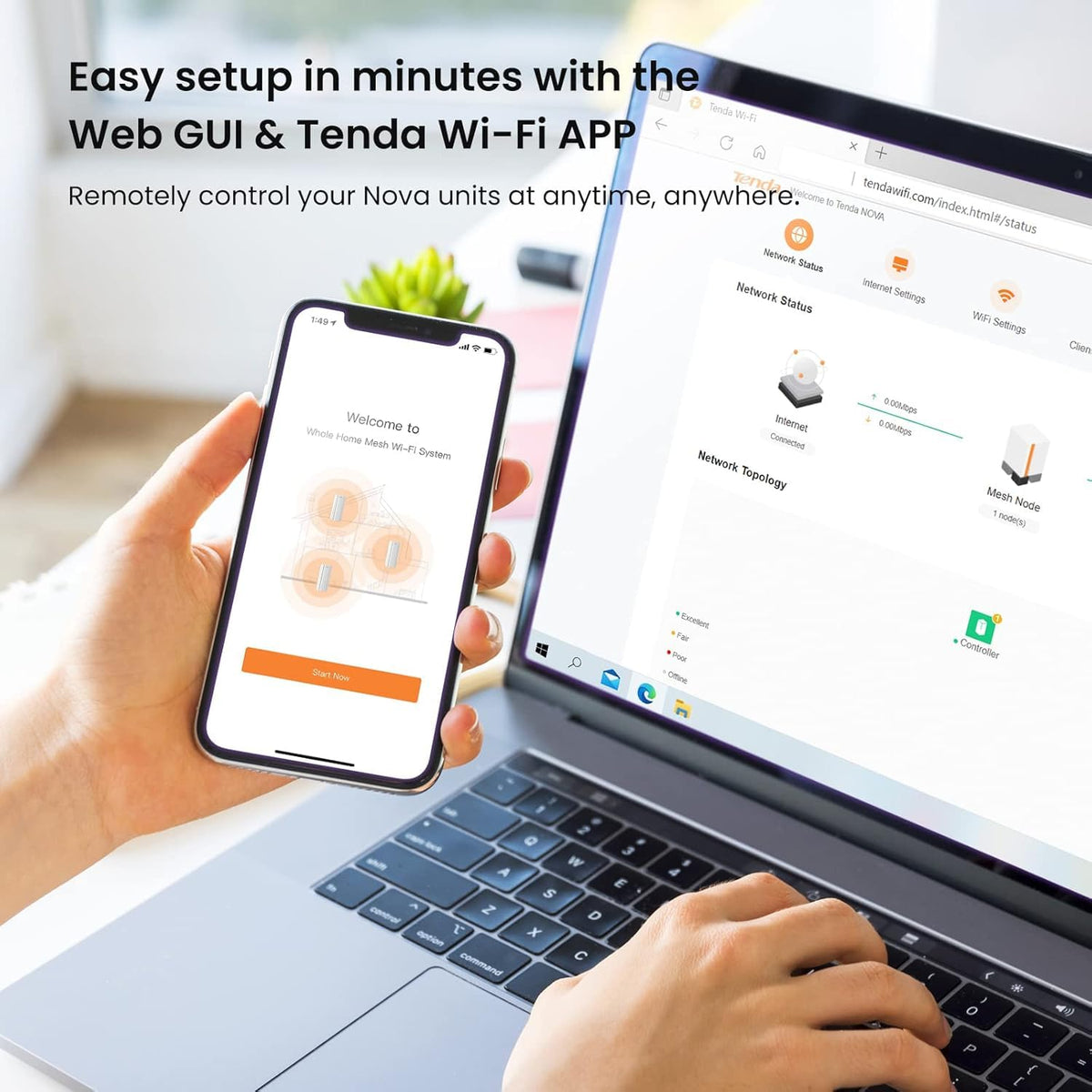 Tenda AX3000 Mesh WiFi 6 System Nova MX12-7000 sq.ft WiFi Coverage - Whole Home - 1.7 GHz Quad-Core CPU - Dual-Band Mesh Network for 160+ Devices - 3 Gigabit Ports per Unit - 3-Pack