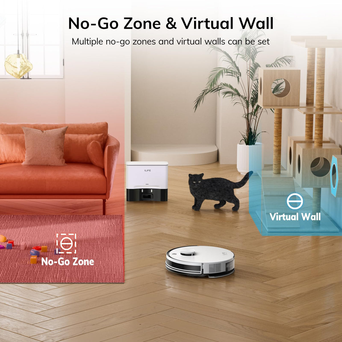ILIFE A30 Pro Robot Vacuum and Mop, 10,000Pa Powerful Suction