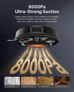 VONKO Robot Vacuum and Mop, 8000Pa, Self-Emptying, LiDAR Navigation