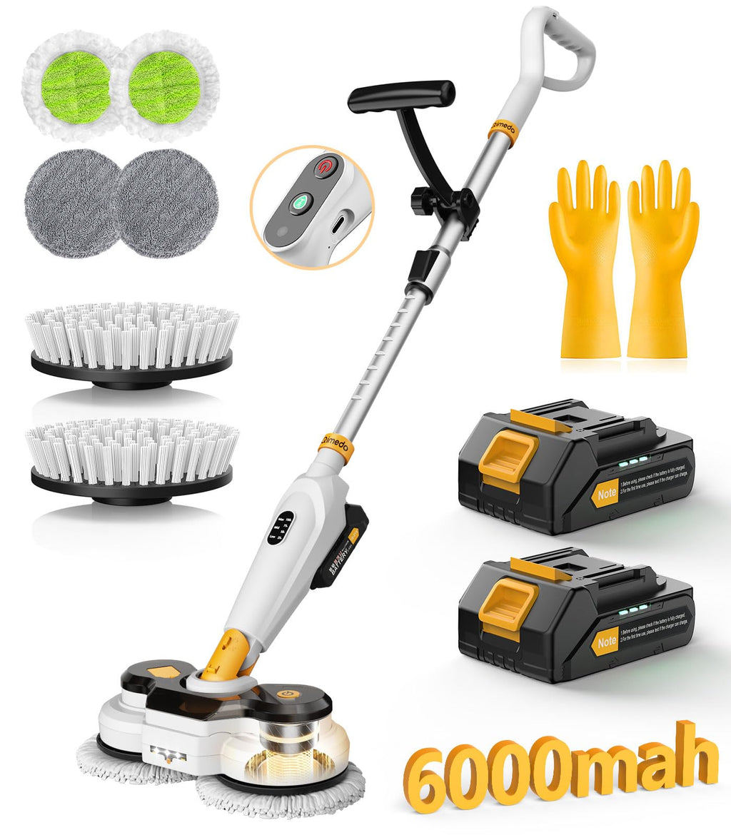 Cordless Electric Mop M3, 6000mah, 2-in-1 Floor Scrubber & Spin Mop