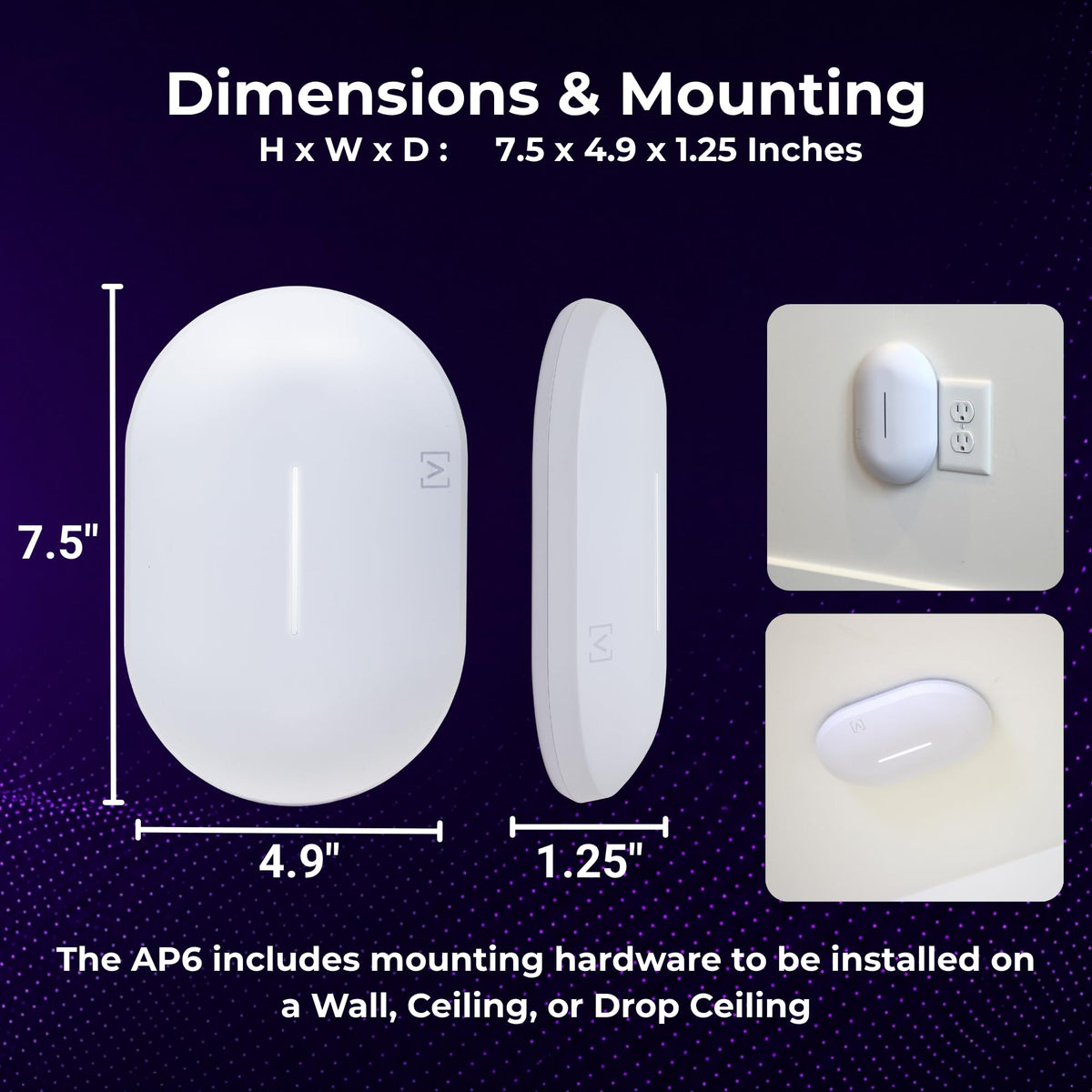 Alta Labs AP6 WiFi 6 Access Point, Dual Band, High Performance, 3 Gbps, IP54 Rated, POE+, Content Filtering, Seamless Roaming, App Control, Computer Networking Wireless Access Points