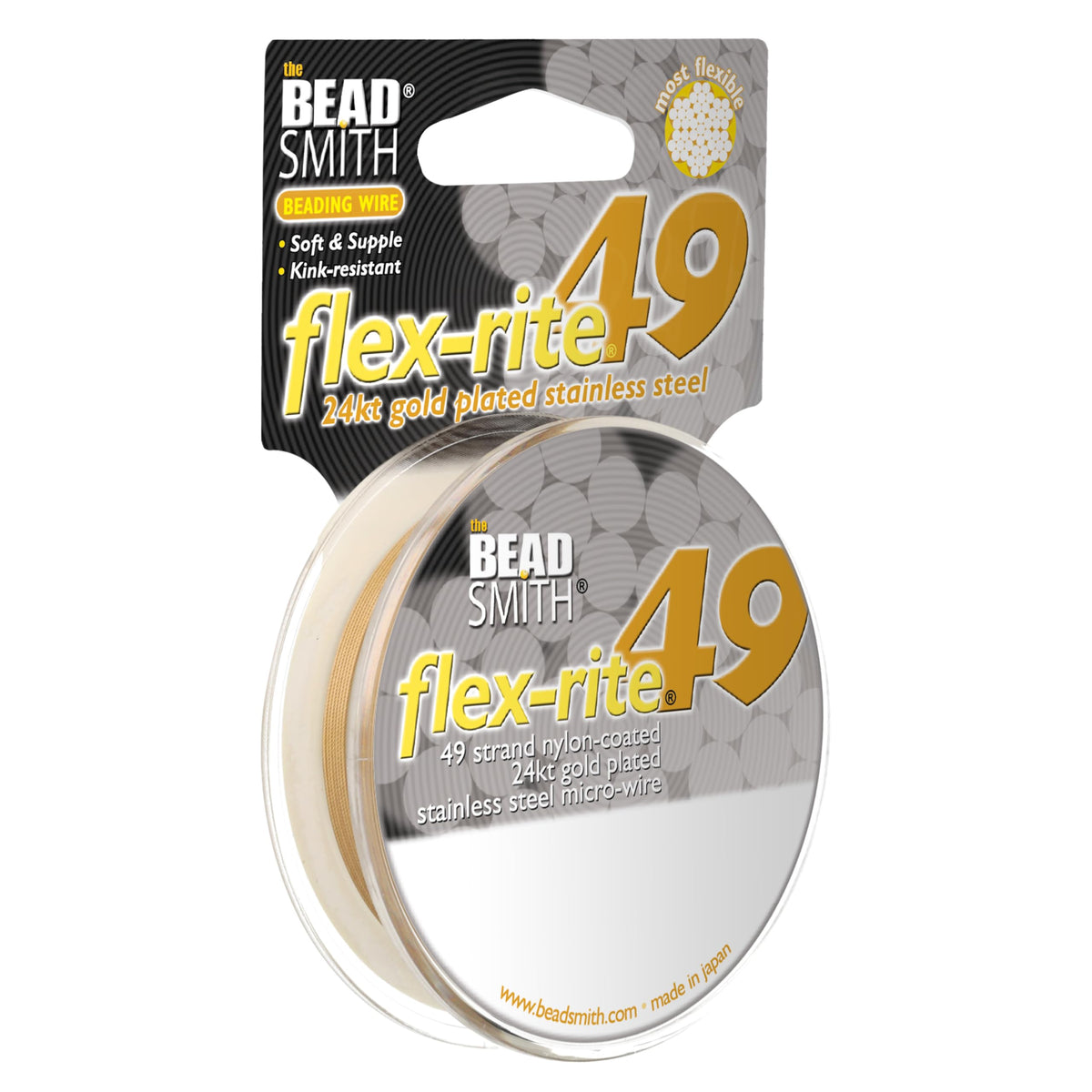 The Beadsmith Flex-Rite Beading Wire, Nylon-Coated Stainless-Steel Wire