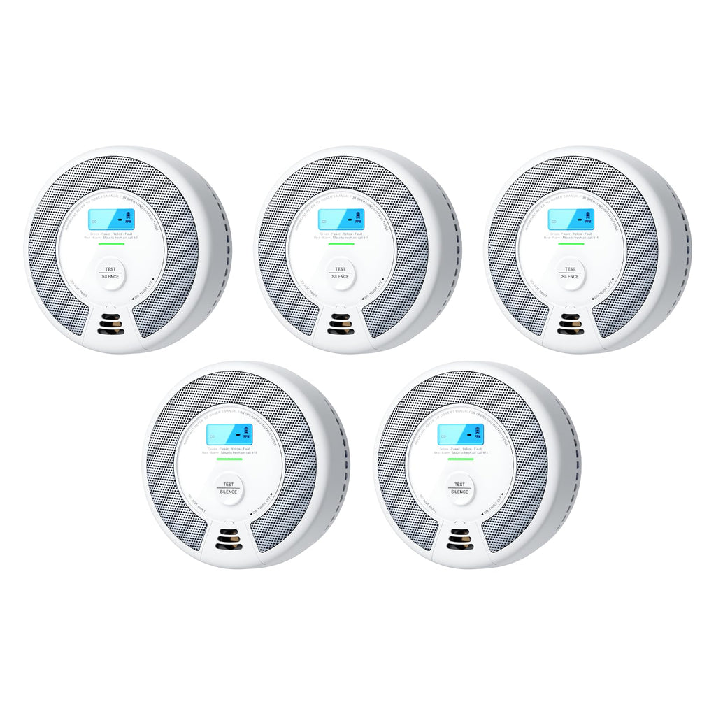 X-Sense Smoke Detector Carbon Monoxide Detector Combo, SC07, 5-Pack