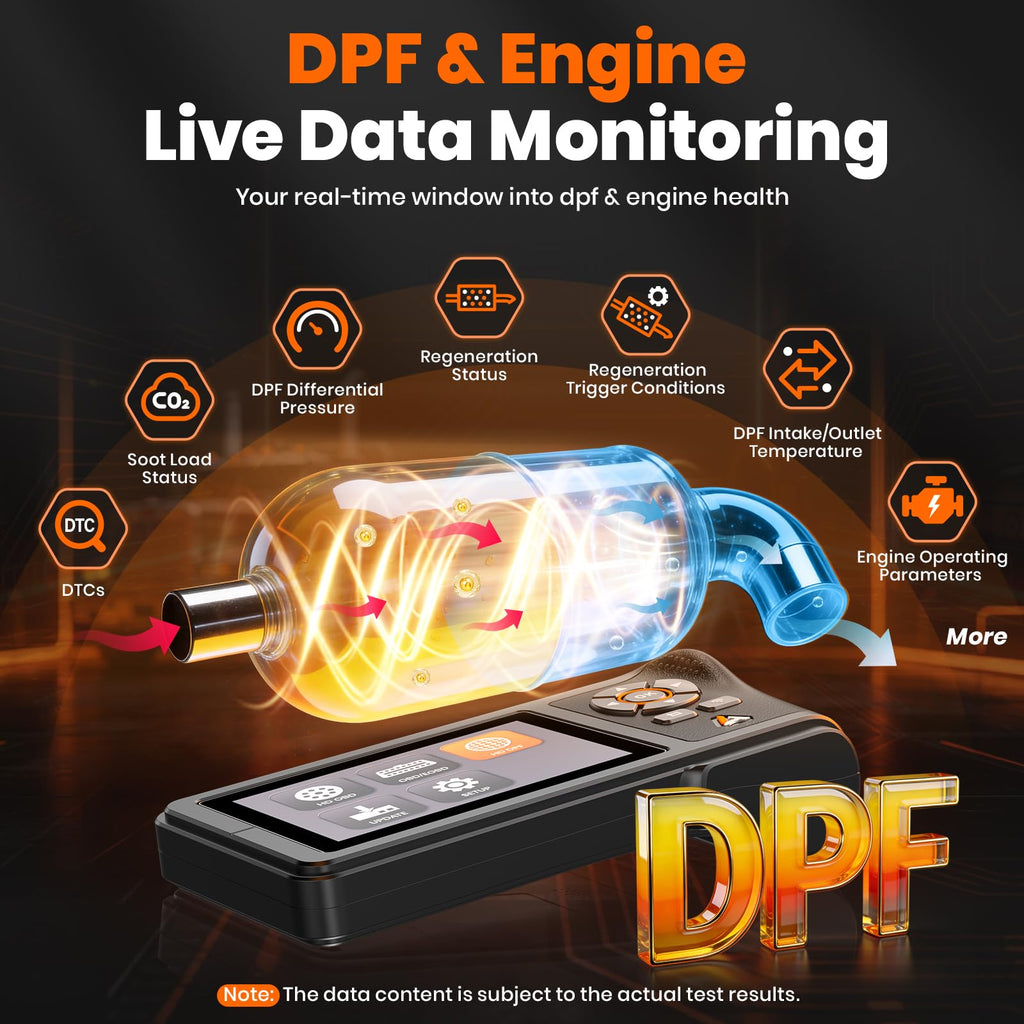 ANCEL HD430 Heavy Duty Truck Scanner, DPF Reset & Forced Regeneration for Cummins & Caterpillar Engine, Full System HDOBD Diesel Scanner OBD2 Diagnostic Scan Tool Code Reader for Diesel Trucks & Cars