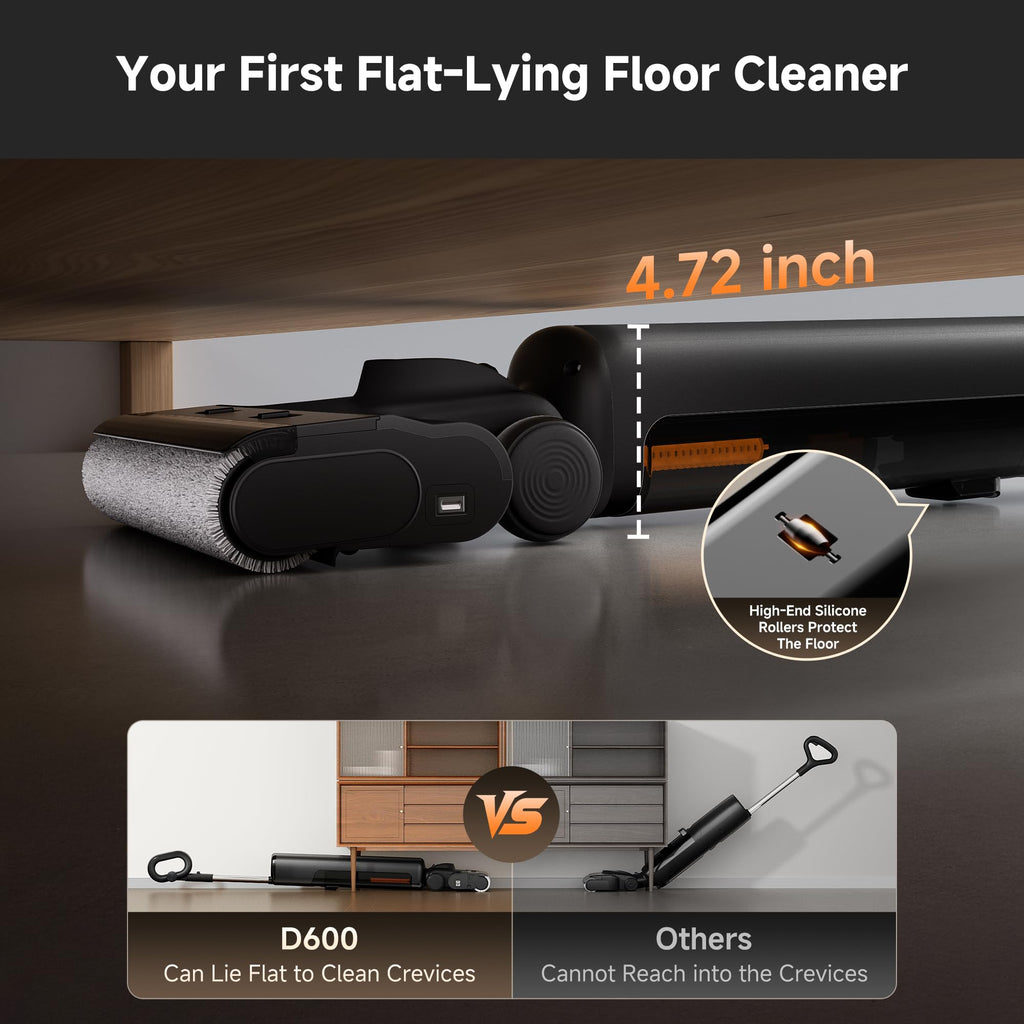uwant Wet Dry Vacuum Cleaner 180° Lay-Flat Vacuum Mop All in One with 100℃ Hot Water and Air Drying 23000Pa Suction Vacuum Cleaner with Self-Cleaning Anti Odor Triple Edge Electric Mop