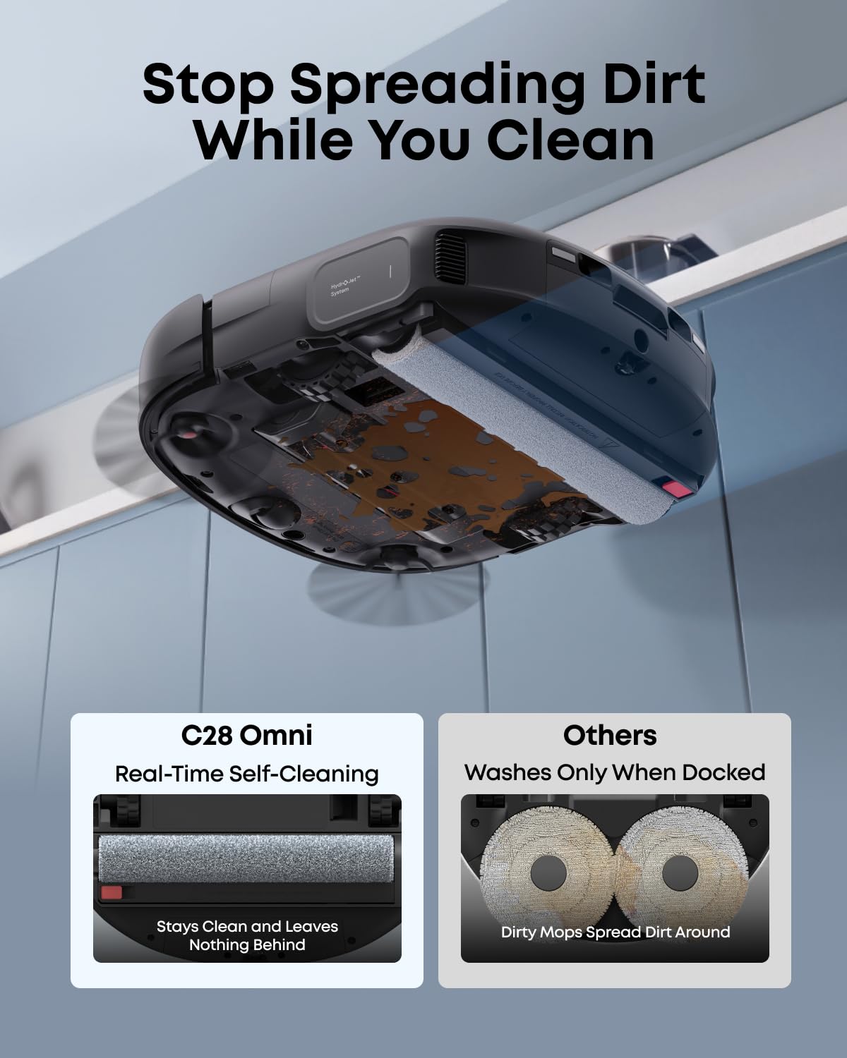 eufy C28 Robot Vacuum Cleaner and Mop for pet hair, 15,000 Pa
