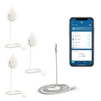 Moen 920-005 Flo Smart Water Leak Detector, White, 3-Pack with 3-Pack 6-Foot Leak Sensing Cable