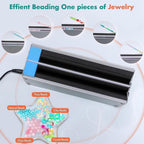 Piefeak Semi-Automatic Beading, 100W Electric Bead String Maker with Adjustable Roller Width, 2 Channels, Quick Beading for Jewelry Making