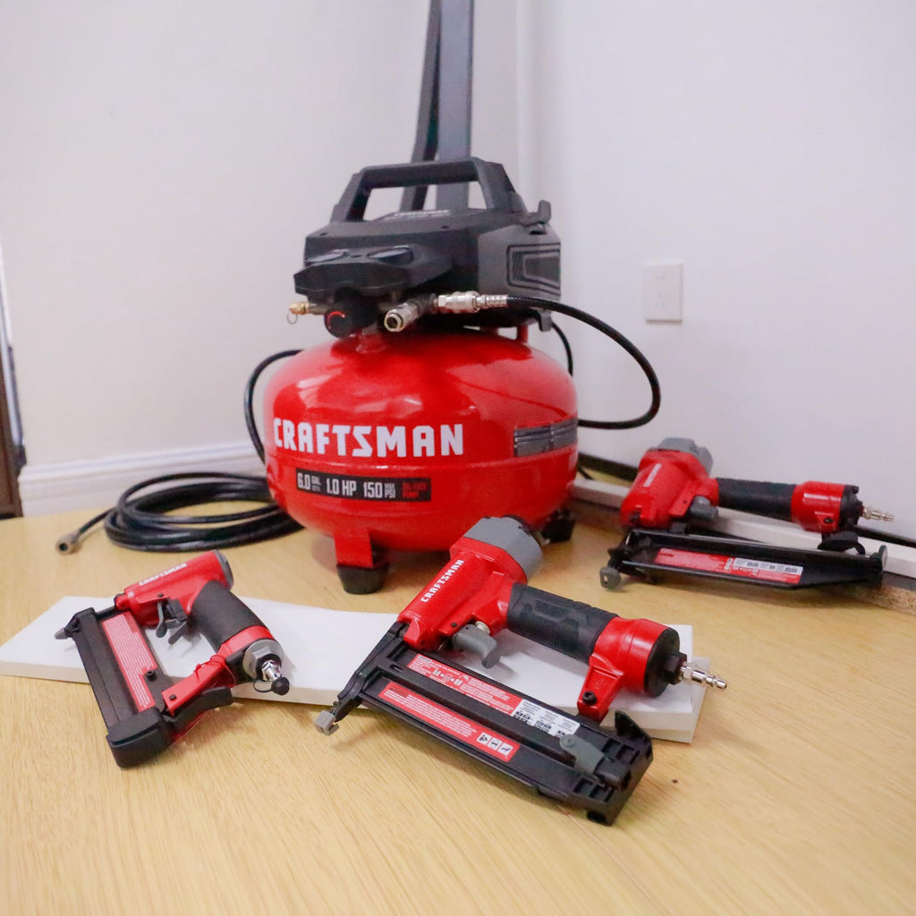 Craftsman 6Gal Pancake Air Compressor 4-Tool Combo Kit, Oil-Free, 150 PSI
